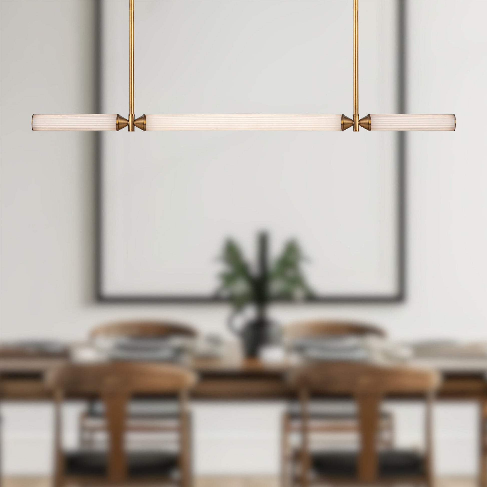 ALORA Lighting LP348148VBFR-UNV Pendant Light Fixture, UL Damp Rated, Vintage Brass/Frosted Ribbed Glass