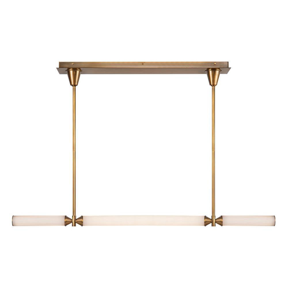 ALORA Lighting LP348148VBFR Linear Pendant, Vintage Brass/Frosted Ribbed Glass