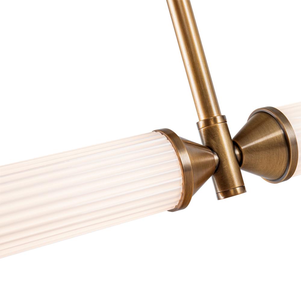ALORA Lighting LP348148VBFR Linear Pendant, Vintage Brass/Frosted Ribbed Glass