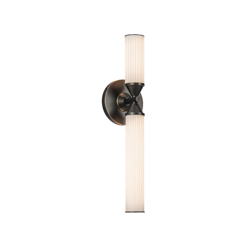 ALORA Lighting WV348118UBFR Wall/Vanity Light Fixture, UL Damp Rated, Urban Bronze/Frosted Ribbed Glass