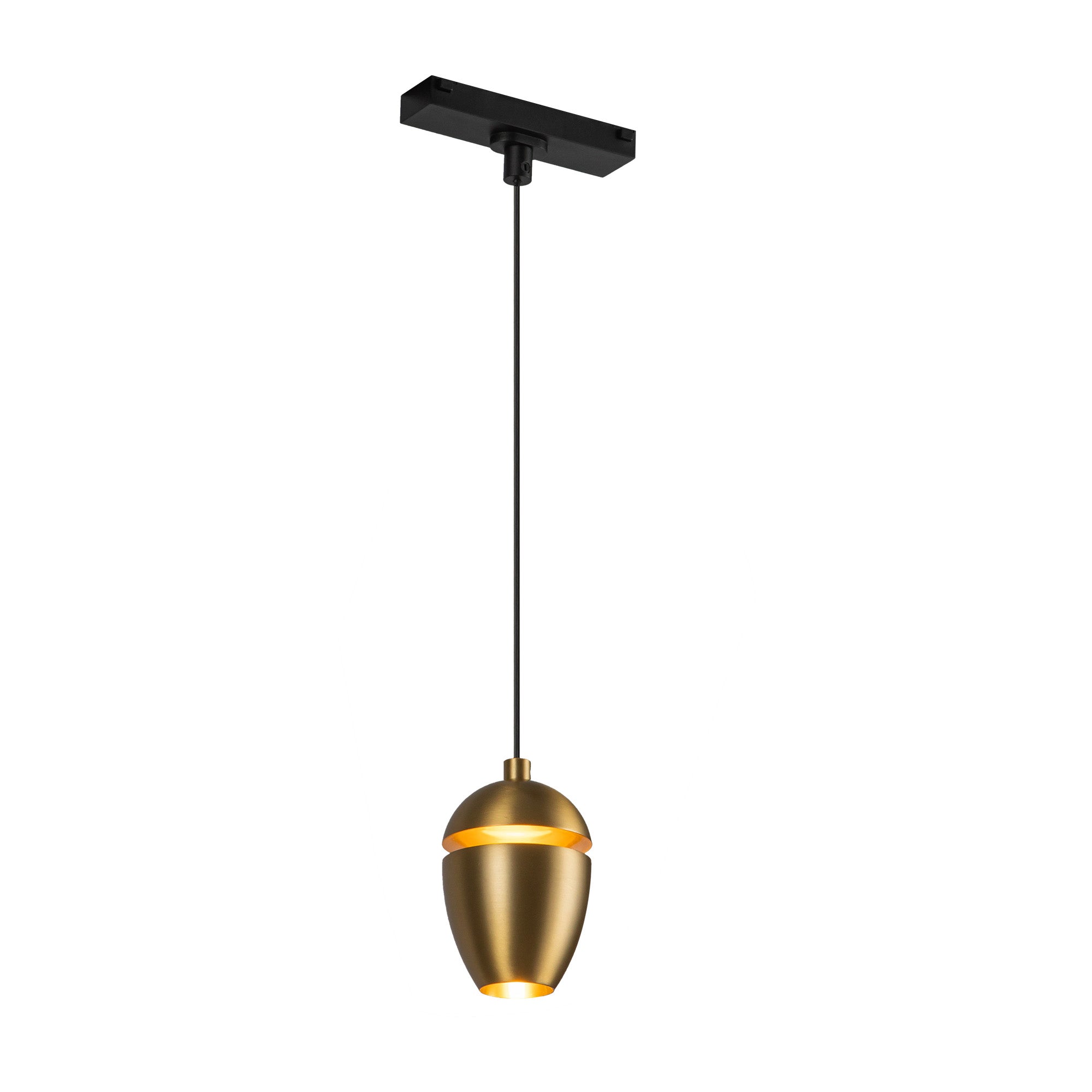 Kuzco Eloa 3-in Brushed Gold 4000K Trilo Track Pendant, UL Damp Rated, Brushed Gold