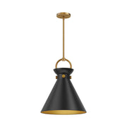 ALORA MOOD Lighting PD412014AGMB Pendant, 1 Light, Aged Gold/Matte Black
