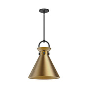ALORA MOOD Lighting PD412014MBAG Pendant, 14-in, 1 Light, Matte Black/Aged Gold