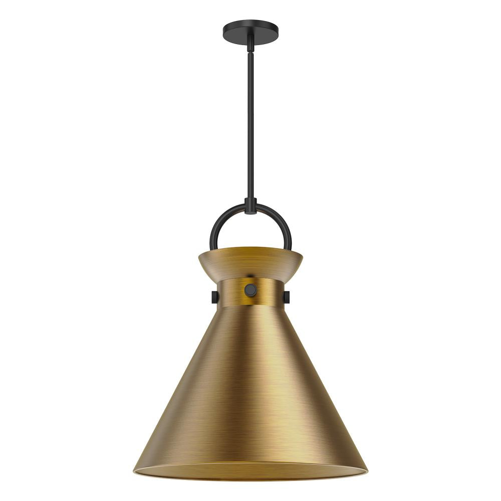 ALORA MOOD Lighting PD412018MBAG Pendant, 1 Light, Matte Black/Aged Gold