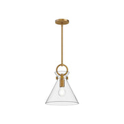 ALORA MOOD Lighting PD412511AGCL Pendant, Aged Gold/Clear, 1 Light, 11-in