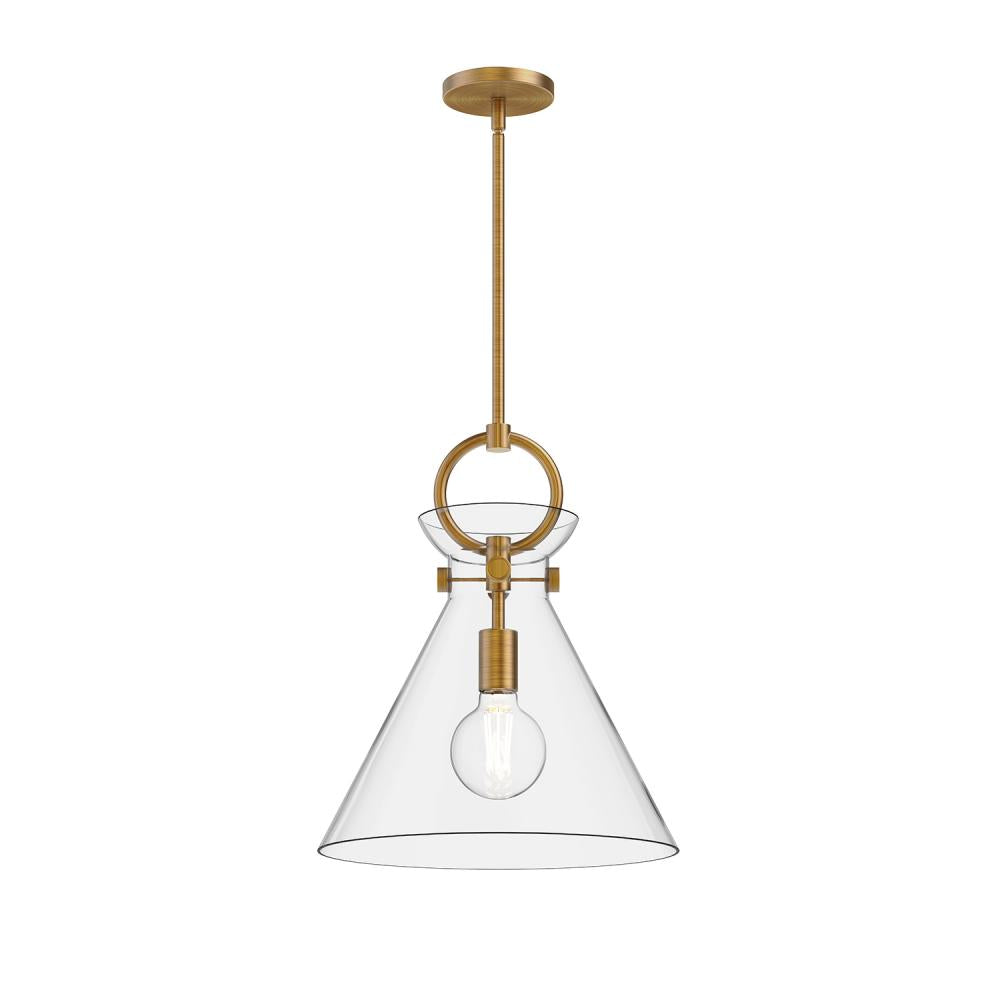 ALORA MOOD Lighting PD412514AGCL 14-in Pendant Light Fixture, UL Listed, Aged Gold/Clear