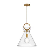 ALORA MOOD Lighting PD412514AGCL 14-in Pendant Light Fixture, UL Listed, Aged Gold/Clear
