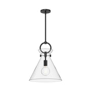 ALORA MOOD Lighting PD412514MBCL Pendant Light, 1 Light, Matte Black/Clear Glass