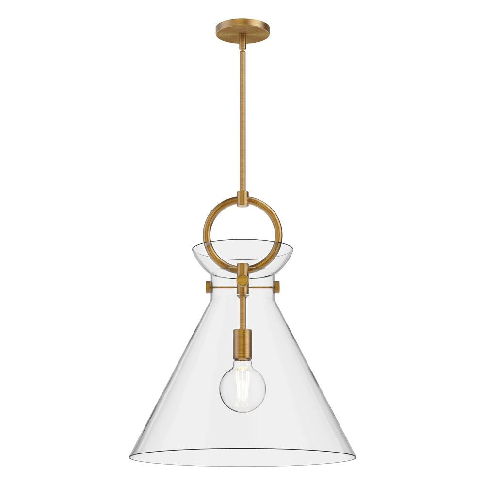 ALORA MOOD Lighting PD412518AGCL Pendant Light Fixture, UL Damp Rated, Aged Gold/Clear