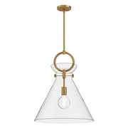 ALORA MOOD Lighting PD412518AGCL Pendant Light Fixture, UL Damp Rated, Aged Gold/Clear