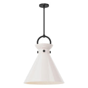 ALORA MOOD Lighting PD412518MBGO Pendant Light Fixture, 1 Light, Matte Black/Glossy Opal Glass