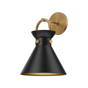 ALORA MOOD Lighting WV412009AGMB Wall/Vanity Light Fixture, UL Damp Rated, Aged Gold/Matte Black
