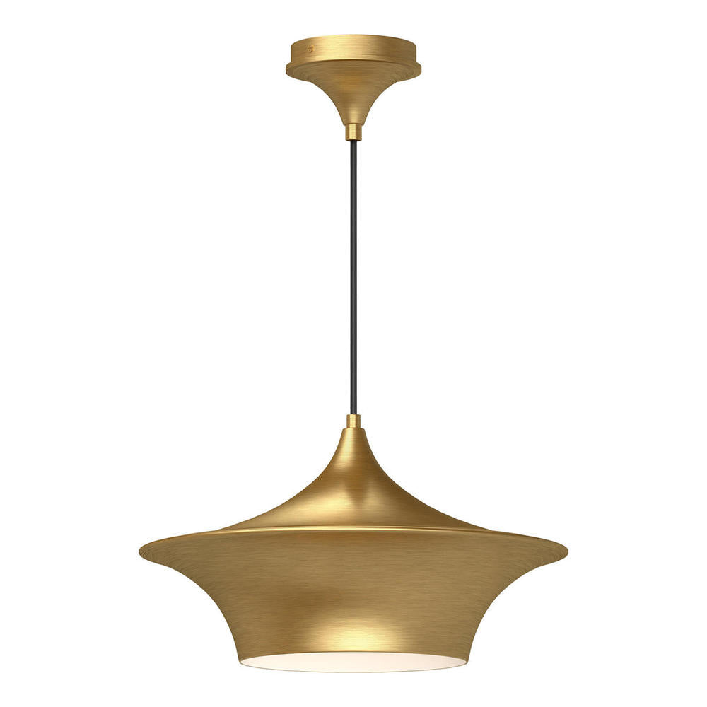 ALORA MOOD Lighting Emiko 16-in Brushed Gold 1 Light Pendant, Pendant, Brushed Gold