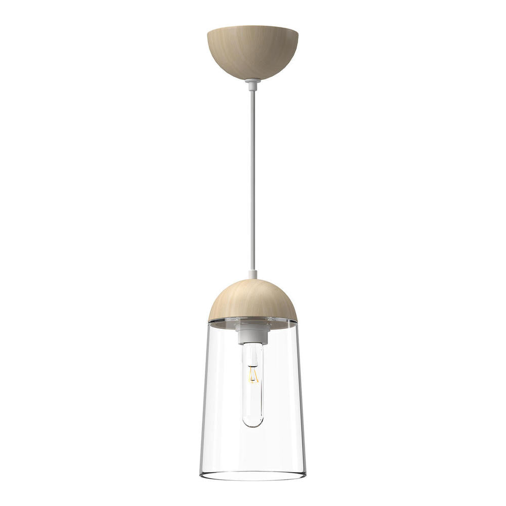 Alora Mood PD542207WHWK Pendant Light Fixture, 1 Light, White/White Oak