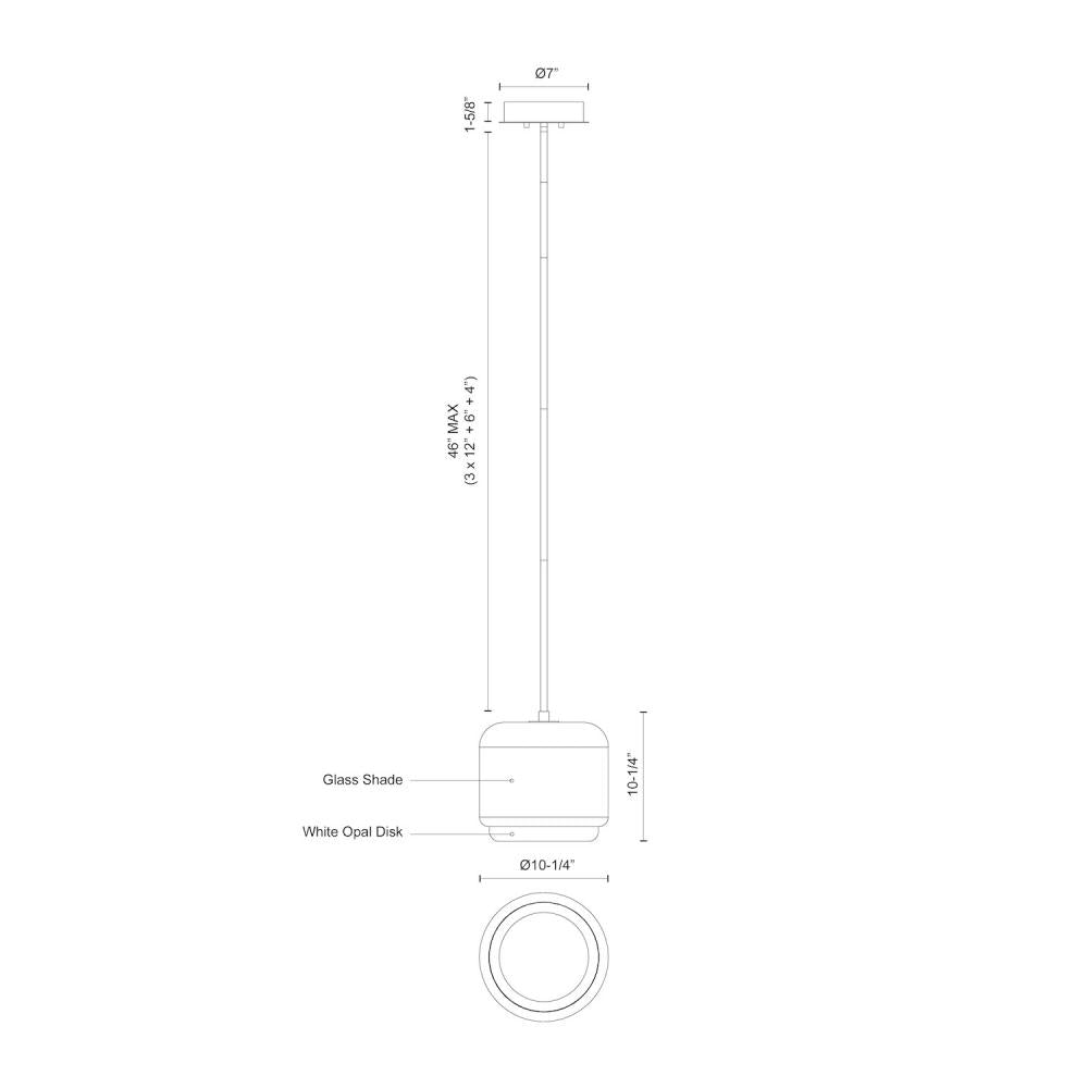 Kuzco Lighting Inc. ENKEL PD70610-SM/BN Pendant Transitional - Brushed Nickel
