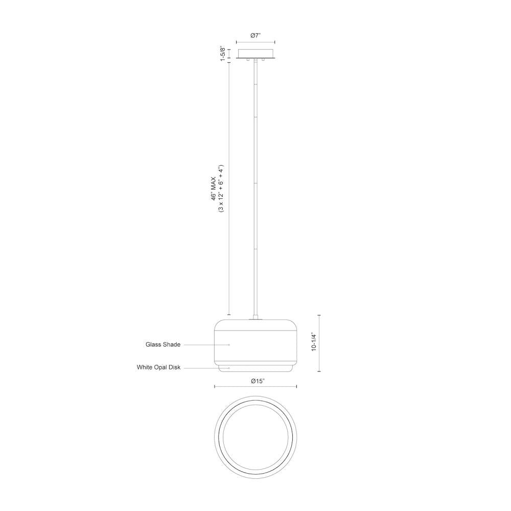 Kuzco Lighting PD70615-SM/BN Pendant Light Fixture, UL Damp Rated, Smoked/Brushed Nickel