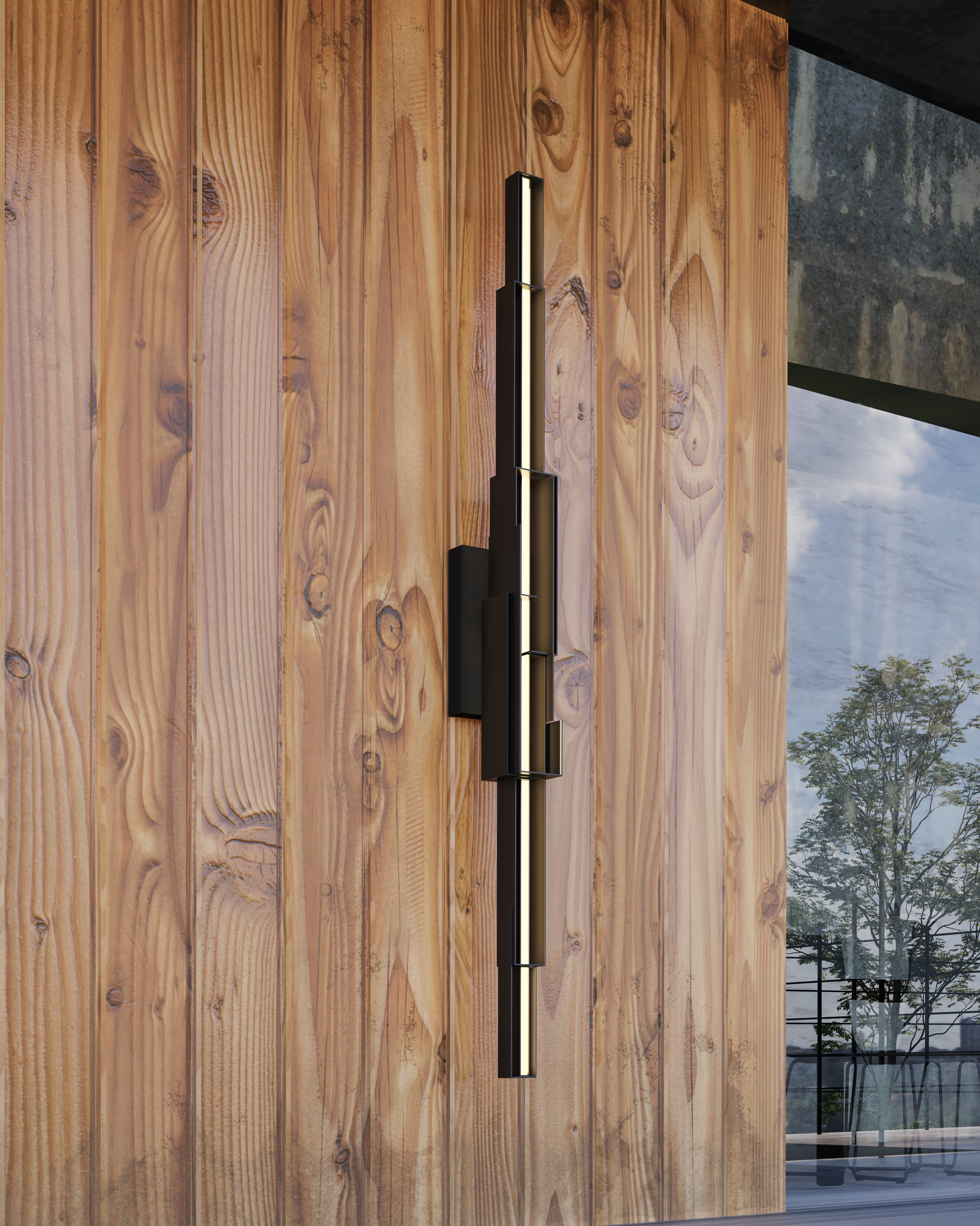 KUZCO Lighting . Enzo 60-in Black LED Wall SconceWall Sconces, Black