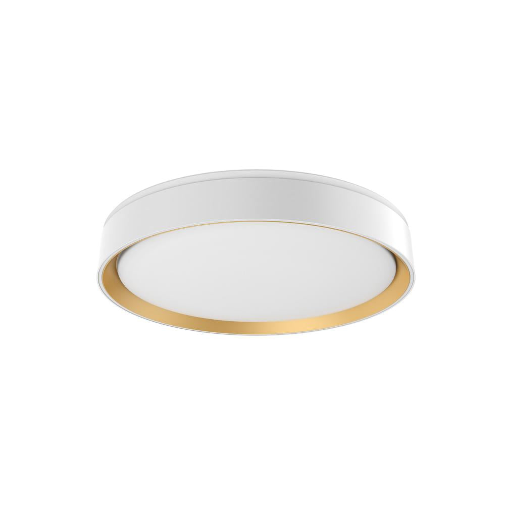 Kuzco FM43916-WH/GD-5CCT Essex 16-in Flush Mount, LED, White/Gold