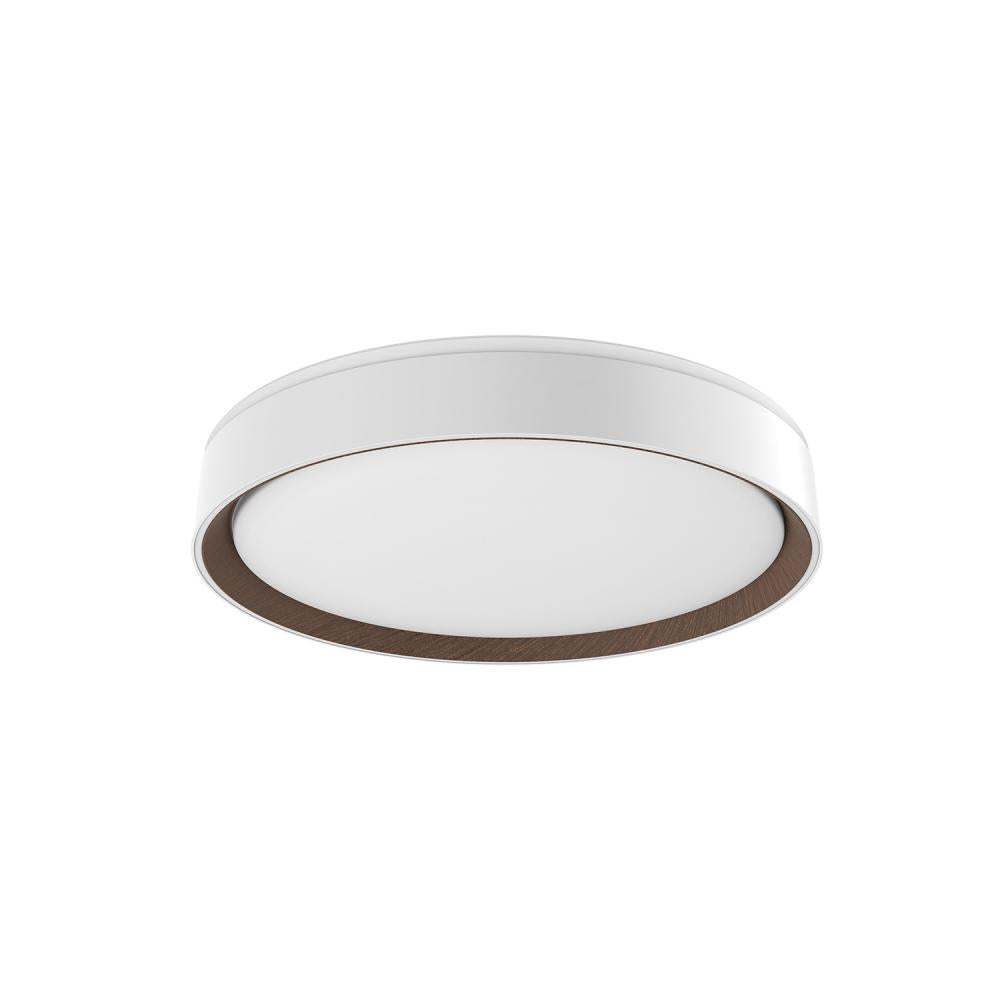Kuzco Essex FM43916-WH/WT-5CCT Flush Mount, LED, White/Walnut