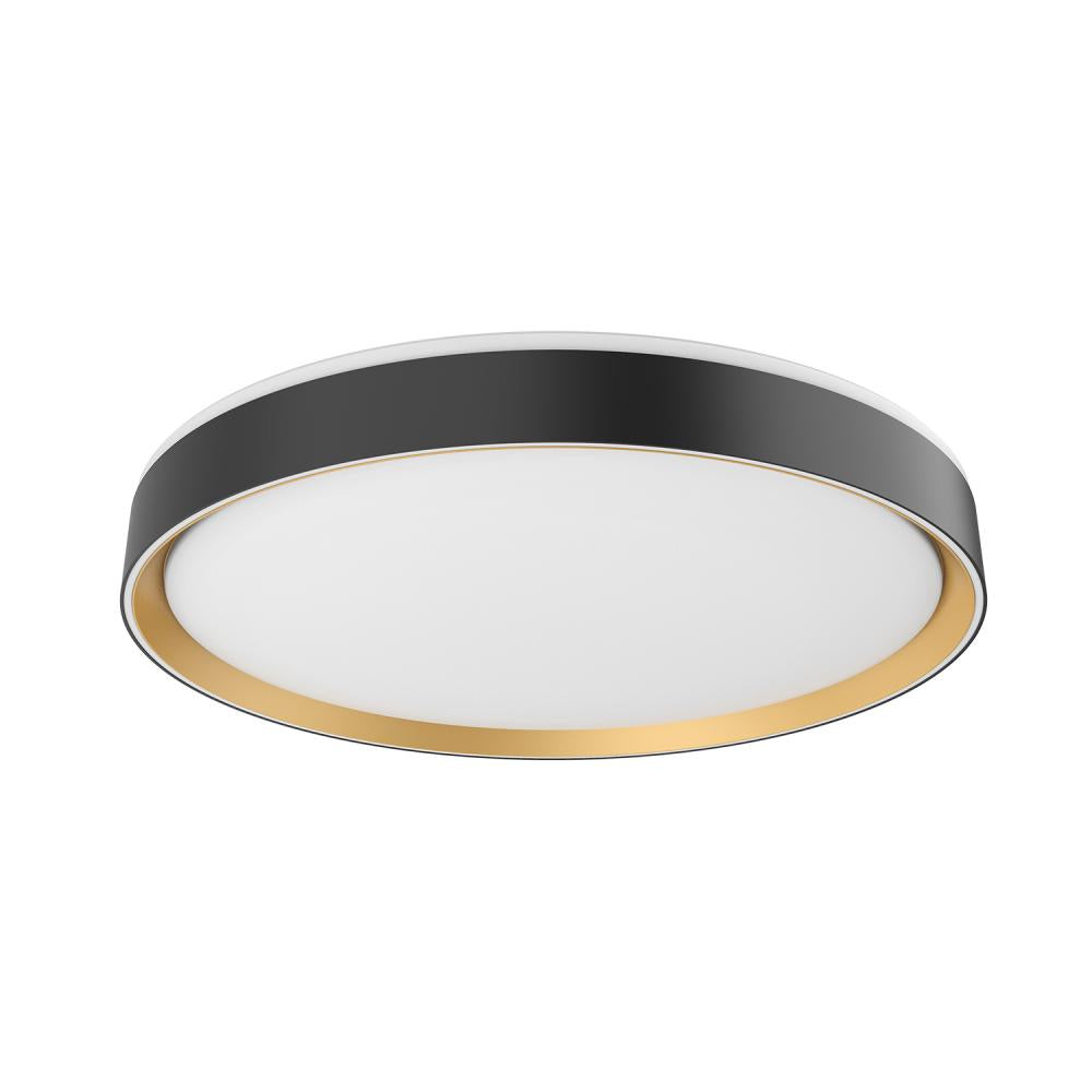 Kuzco Essex FM43920-BK/GD-5CCT LED Flush Mount Fixture, UL Damp Rated, Black/Gold