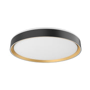 Kuzco Essex FM43920-BK/GD-5CCT LED Flush Mount Fixture, UL Damp Rated, Black/Gold