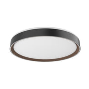 Kuzco Essex FM43920-BK/WT-5CCT Flush Mount Fixture, LED, Black/Walnut