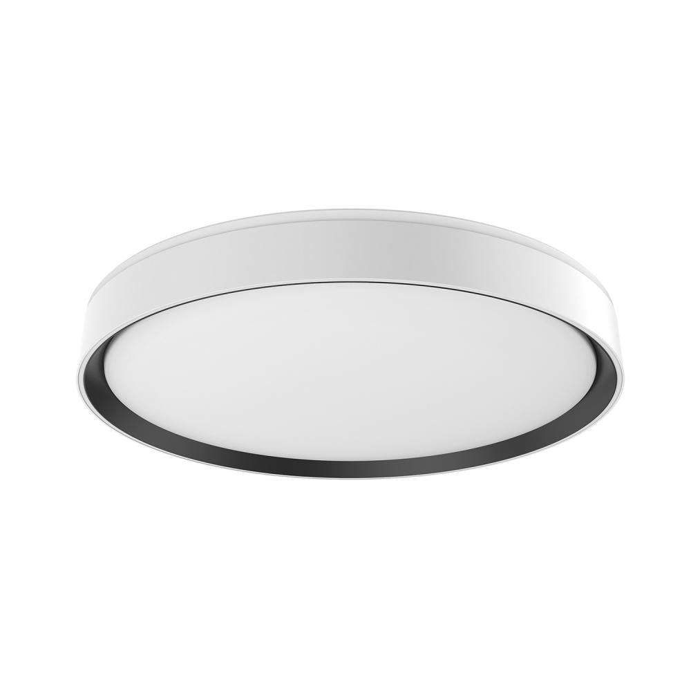 Kuzco FM43920-WH/BK-5CCT Essex 20-in LED Flush Mount Fixture, UL Listed, White/Black