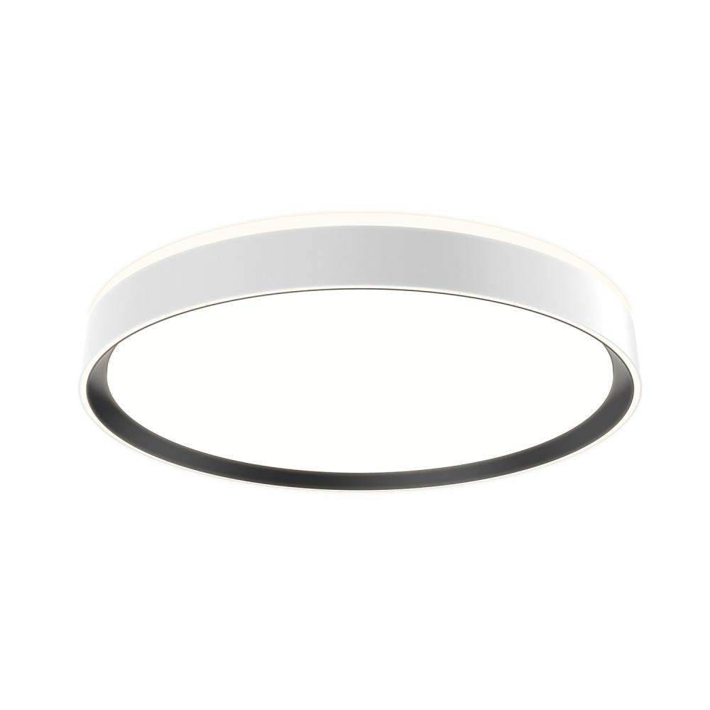 Kuzco FM43920-WH/BK-5CCT Essex 20-in LED Flush Mount Fixture, UL Listed, White/Black