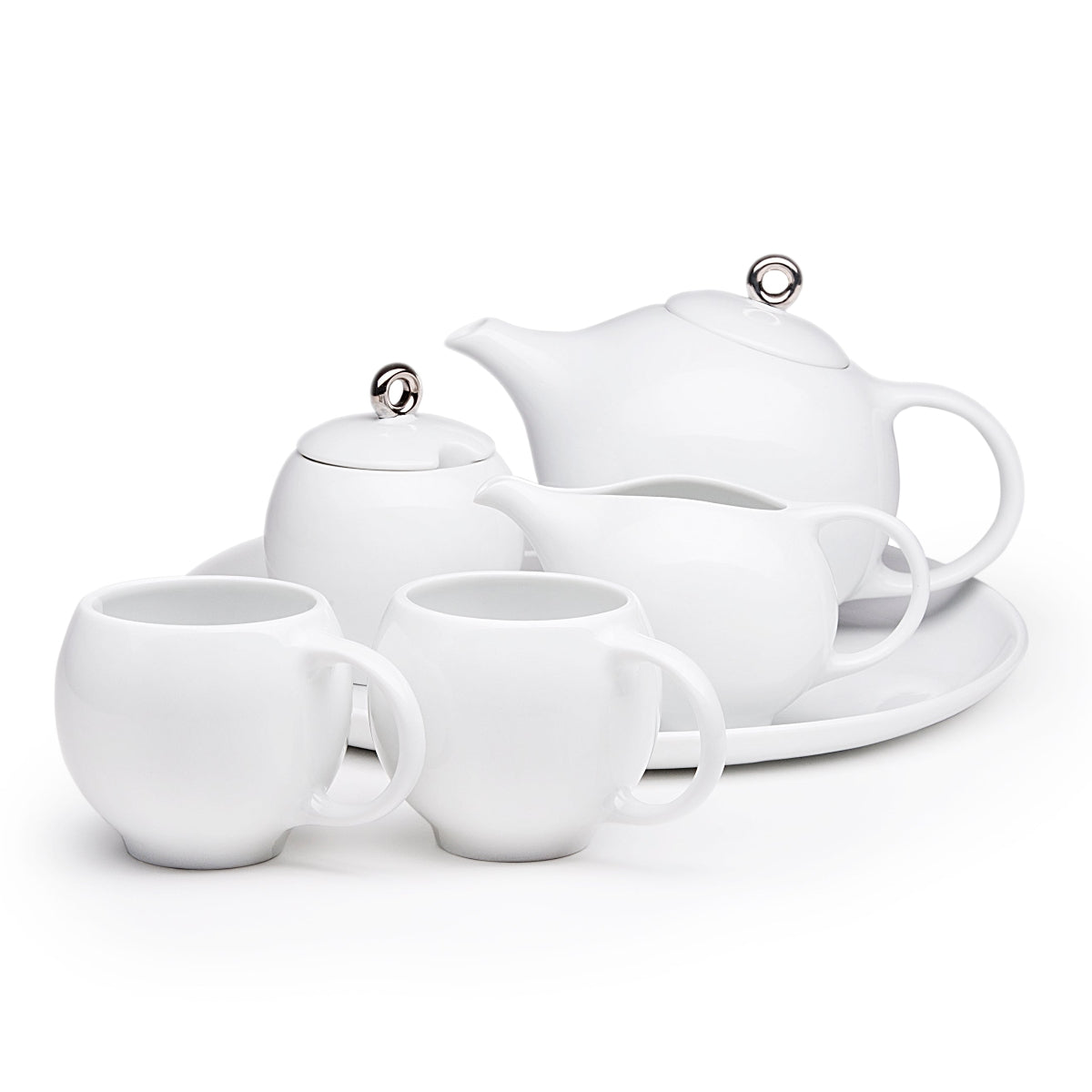 Eva platter - Modern Ceramic Serving Platter - White