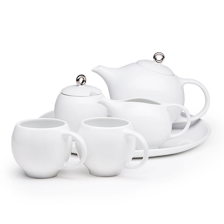 Eva platter - Modern Ceramic Serving Platter - White