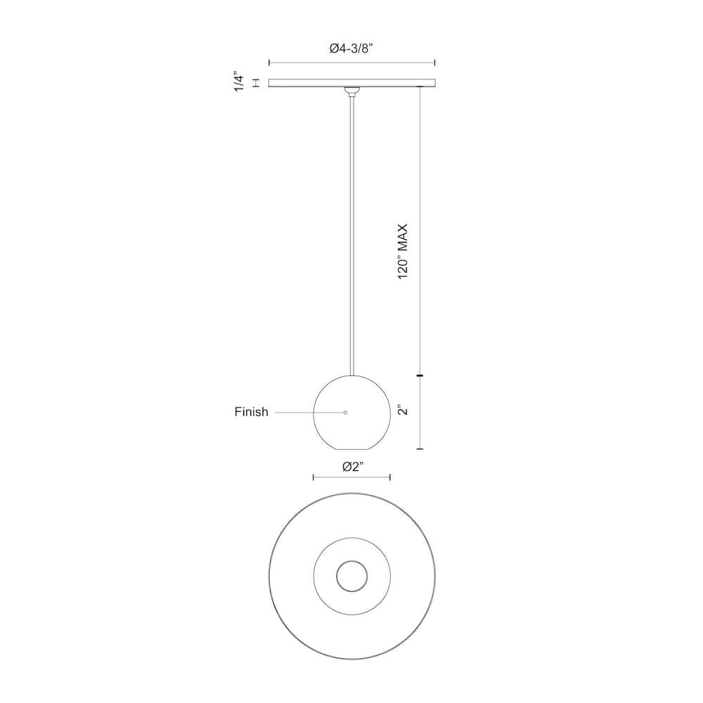Kuzco Exo PD15302-WH Pendant Light, 7W, LED, White