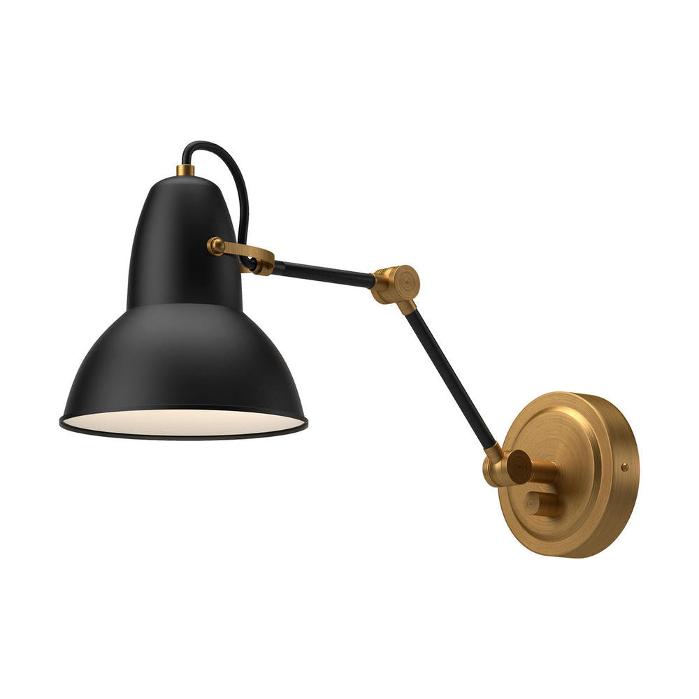 ALORA MOOD Felix 6-in Aged Gold/Matte Black Wall Light Fixture, UL Damp Rated, Aged Gold/Matte Black