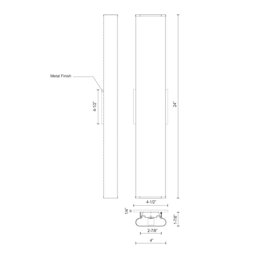 Kuzco Ferguson VL60224-CH LED Vanity Light Fixture, UL Damp Rated, Chrome