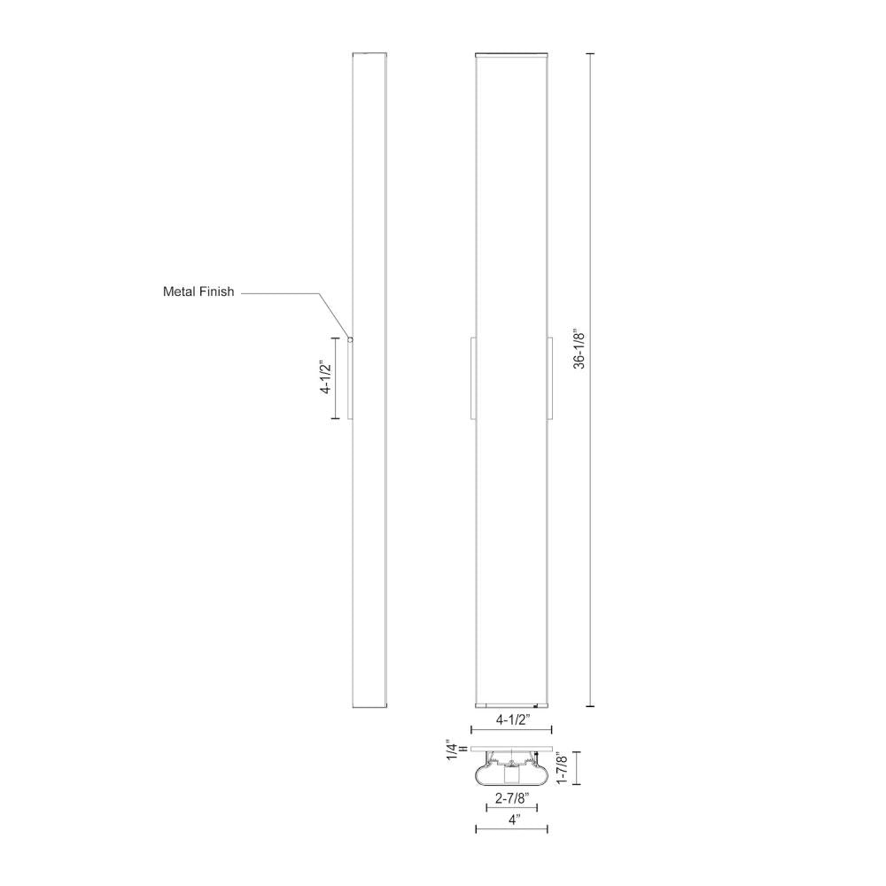 Kuzco Ferguson VL60236-BK Vanity Light Fixture, LED, 36-in, Black