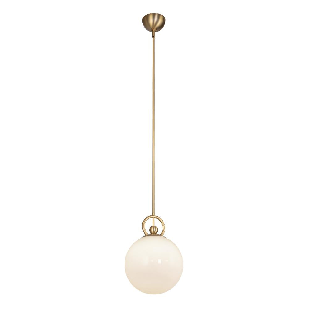 Alora Mood Lighting PD407910BGGO Pendant, 1 Light, Vintage Charm - Brushed Gold/Glossy Opal Glass