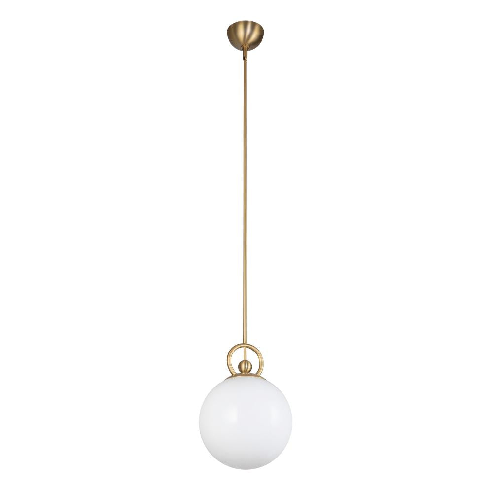 Alora Mood Lighting PD407910BGGO Pendant, 1 Light, Vintage Charm - Brushed Gold/Glossy Opal Glass