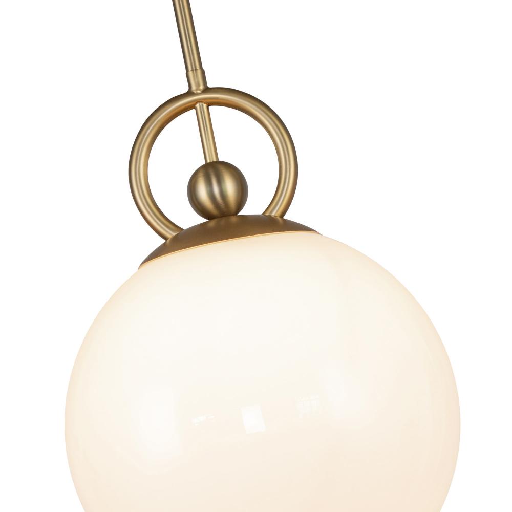 Alora Mood Lighting PD407910BGGO Pendant, 1 Light, Vintage Charm - Brushed Gold/Glossy Opal Glass