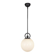 ALORA MOOD Lighting PD407910MBGO Pendant, 1 Light, Matte Black/Glossy Opal Glass
