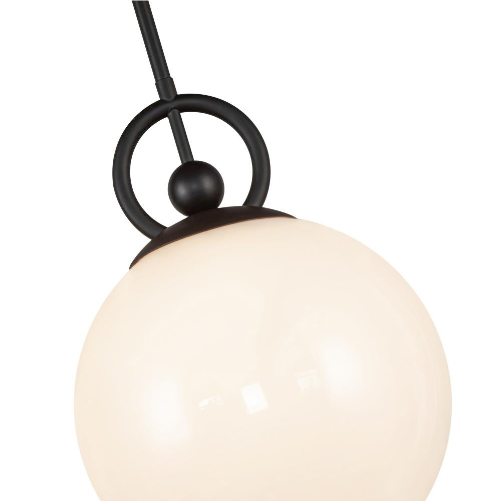 ALORA MOOD Lighting PD407910MBGO Pendant, 1 Light, Matte Black/Glossy Opal Glass