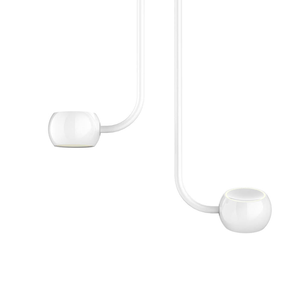 Kuzco Flux MP46608-GWH Multi Pendant Light Fixture, UL Damp Rated, Gloss White