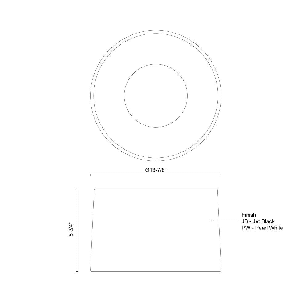 Kuzco Etta FM16512-JB-3WCCT-UNV Flush Mount, UL Damp Rated, Jet Black