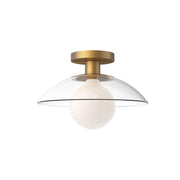 ALORA MOOD Lighting SF517112AGCL Francesca 12-in Semi Flush Mount, UL Damp Rated, Aged Gold/Clear Glass