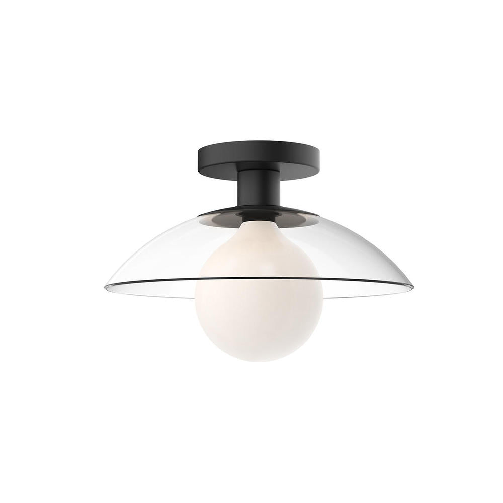 ALORA MOOD Lighting Francesca SF517112MBCL Semi Flush Mount, UL Listed, Clear Glass/Matte Black