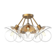 ALORA MOOD Lighting Francesca SF517220AGCL Semi Flush Mount, 300W Watt, Aged Gold/Clear Glass