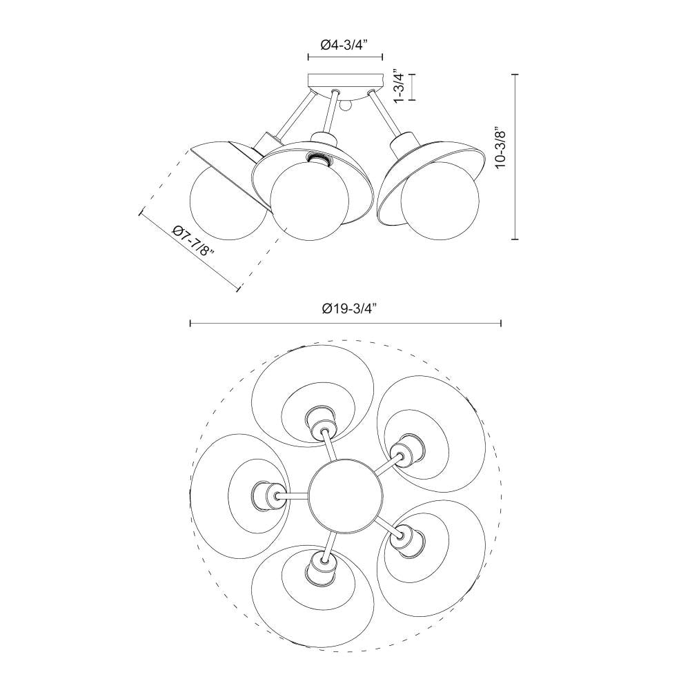 ALORA MOOD Francesca SF517220MBCL Semi Flush Mount, UL Damp Rated, Clear Glass/Matte Black