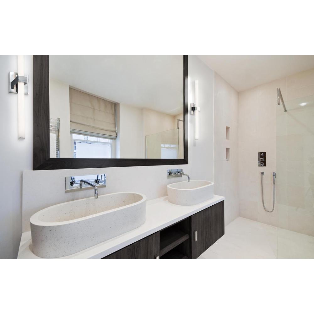 Kuzco Fresno VL17224-CH Vanity Light Fixture, UL Damp Rated, Chrome