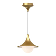 ALORA MOOD Lighting PD525009BGOP Pendant Light Fixture, UL Damp Rated, Brushed Gold/Opal Matte Glass