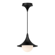 ALORA MOOD Lighting PD525009MBOP Pendant, 1 Light, Matte Black/Opal Matte Glass