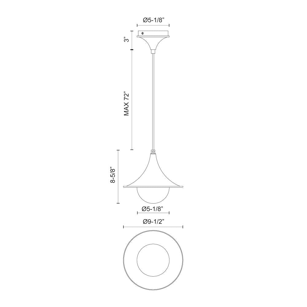 ALORA MOOD Lighting PD525009BGOP Pendant Light Fixture, UL Damp Rated, Brushed Gold/Opal Matte Glass