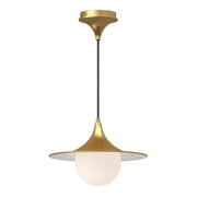 Alora Mood Fuji PD525113BGOP Pendant Light Fixture, UL Damp Rated, Brushed Gold/Opal Matte Glass